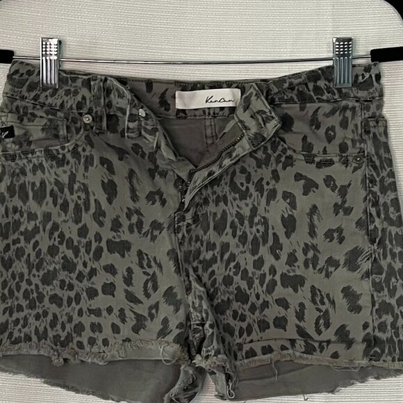 KanCan Leopard Print High Rise Gray Shorts - 0235 - Picture 2 of 5
